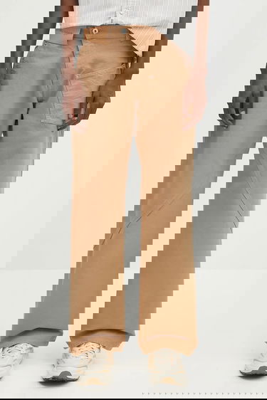 Cargo housut JW Anderson JW Anderson Twisted Workwear High Waist Wide Leg Pants Beige | TR0405.PG1744.130, 0