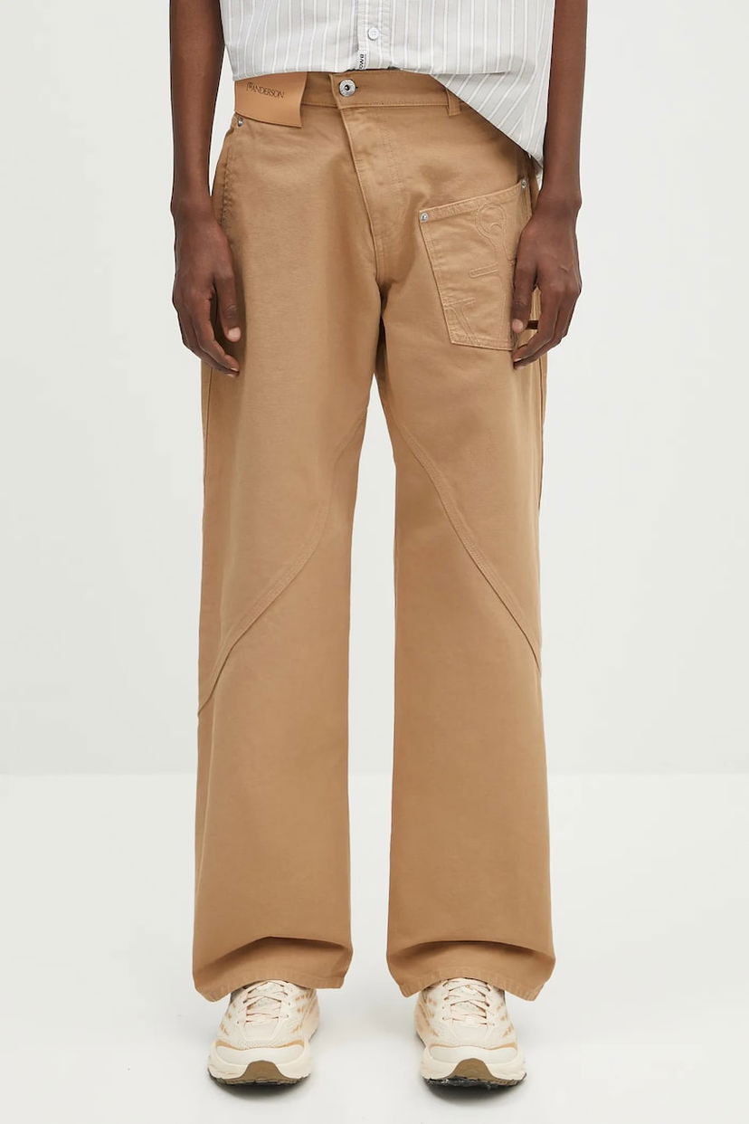 Cargo housut JW Anderson JW Anderson Twisted Workwear High Waist Wide Leg Pants Beige | TR0405.PG1744.130