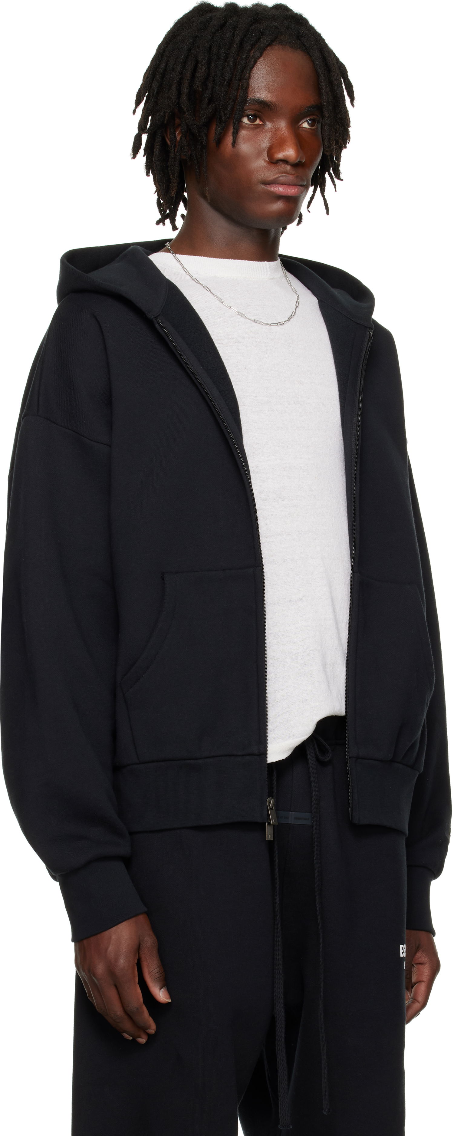 Huppari Fear of God ESSENTIALS Classic Full Zip-Up Hoodie Musta | 192AS254780F, 1