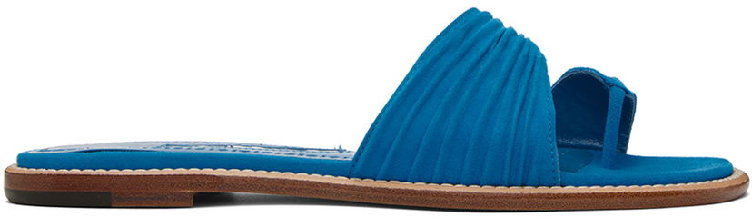Kengänhoito Manolo Blahnik Manolo Blahnik Tibo Suede Toe-Ring Sandals Sininen | 423-1670