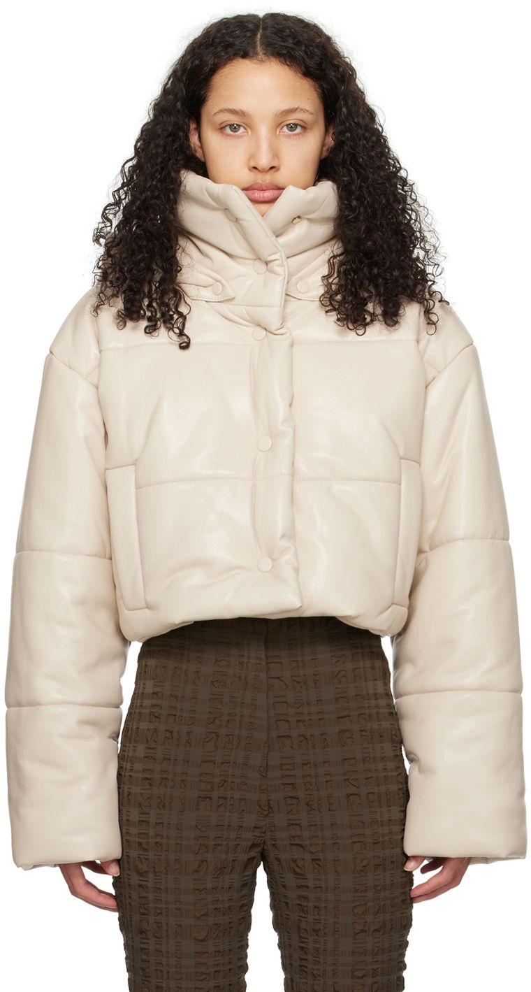Takki Nanushka Aveline Vegan Leather Jacket Beige | NW23CROW01971