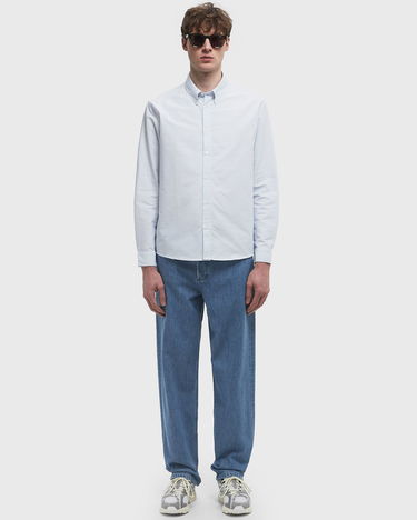 Paita A.P.C. Greg Log Button Down Stripe Shirt Sininen | COGUH-H12499-IAA, 2