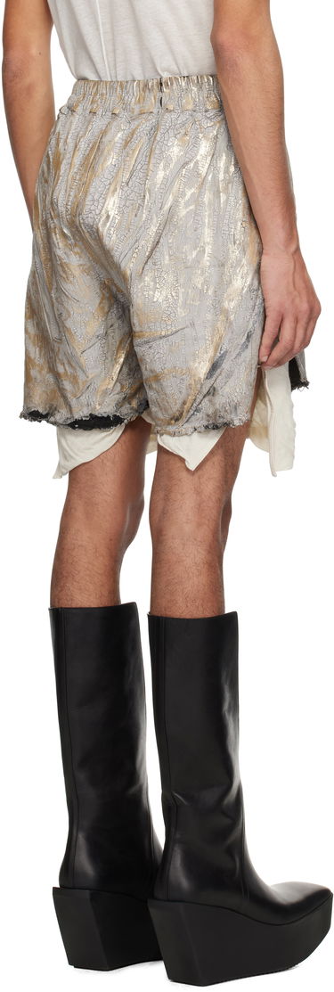 Shortsit Rick Owens Rick Owens Hollywood Boxers Cracked Metallic Drawstring Shorts Metallinen | RR01E5306 SGMC, 2
