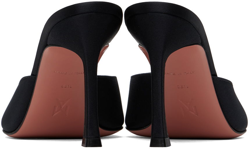 Asusteet Amina Muaddi Amina Muaddi Alexa Slipper 90 Heeled Sandals Musta | ALEXA SLIPPER SR SATIN, 1