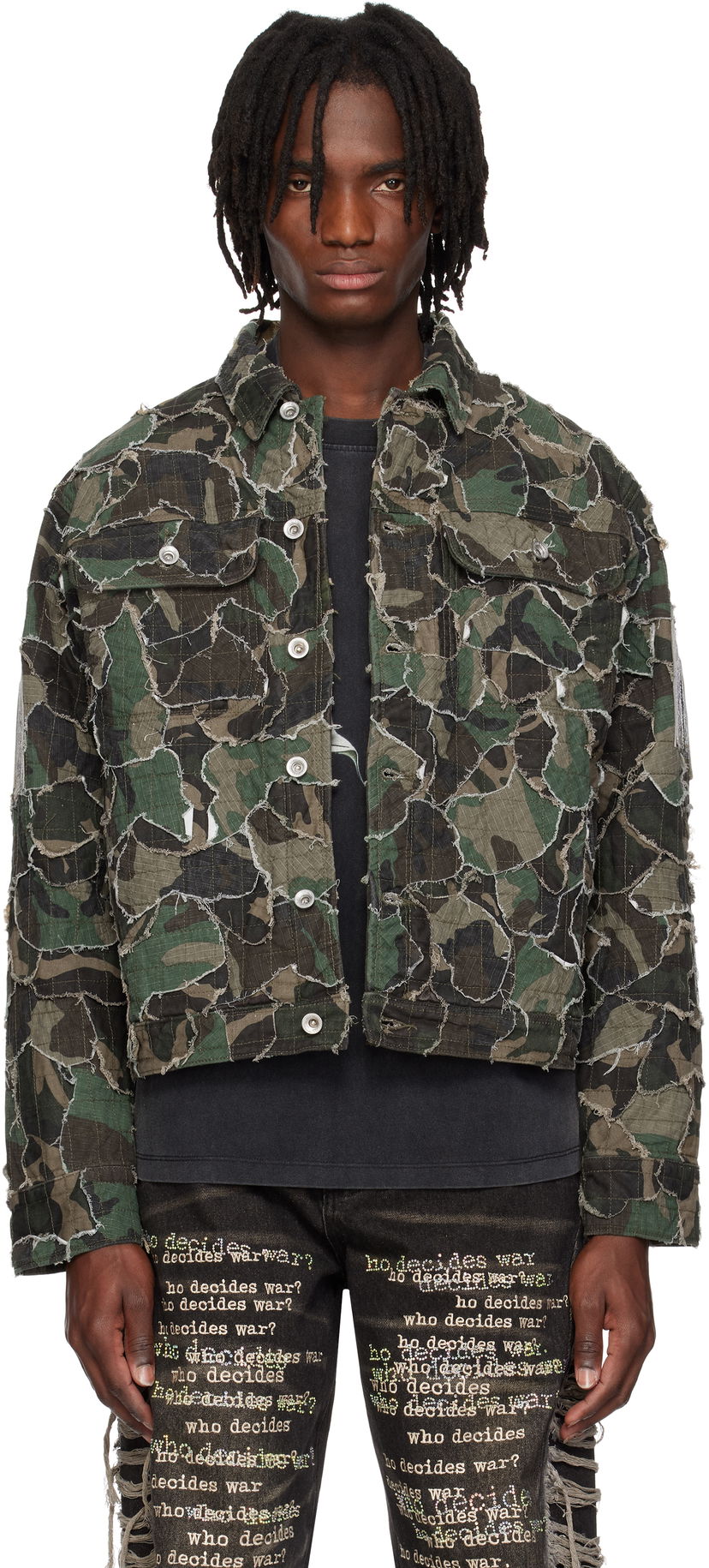 Takki Who Decides War Who Decides War Camo Trucker Jacket Vihreä | 1131230011SS25