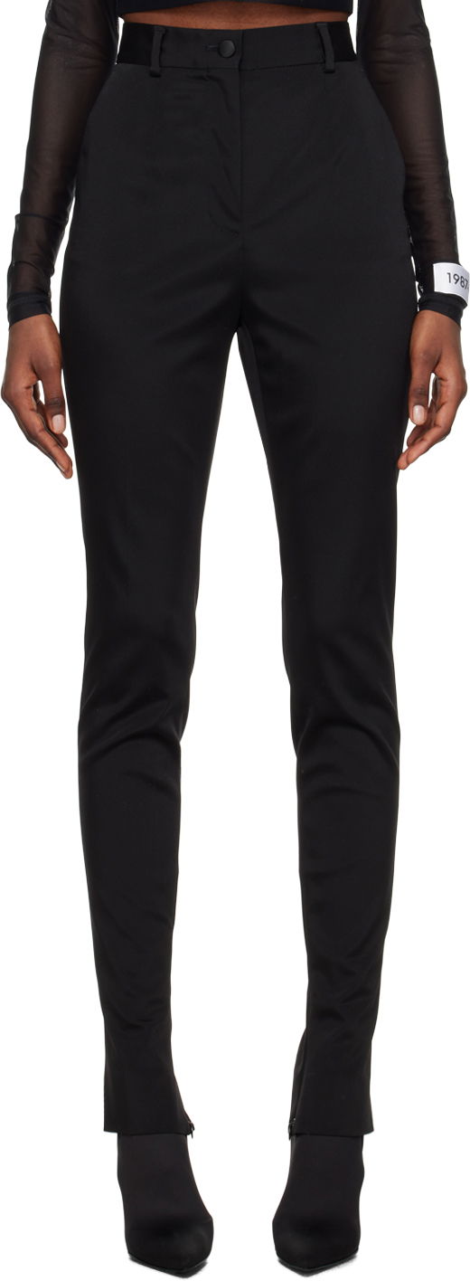 Housut Dolce & Gabbana Black Kim Kardashian Edition Creased Trousers Musta | FTCXCT FURLE