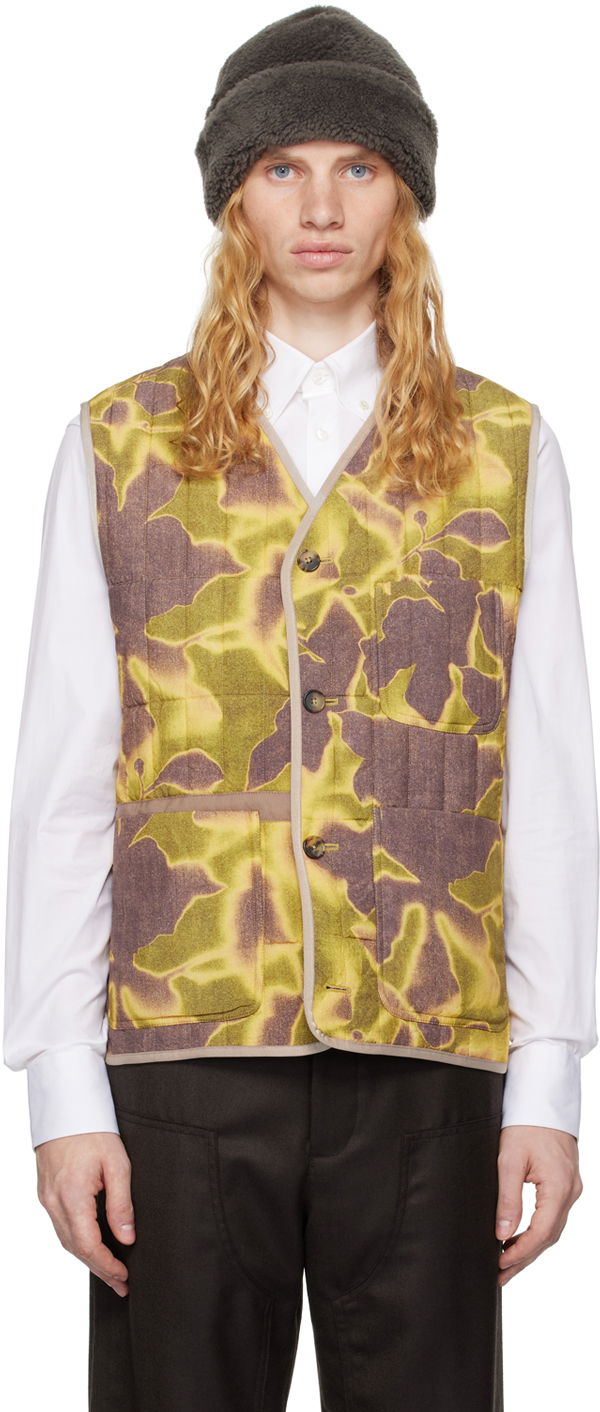 Liivi Paul Smith Paul Smith Photogram Leaves Print Quilted Vest Vihreä | M1R-134Z-N02490-10