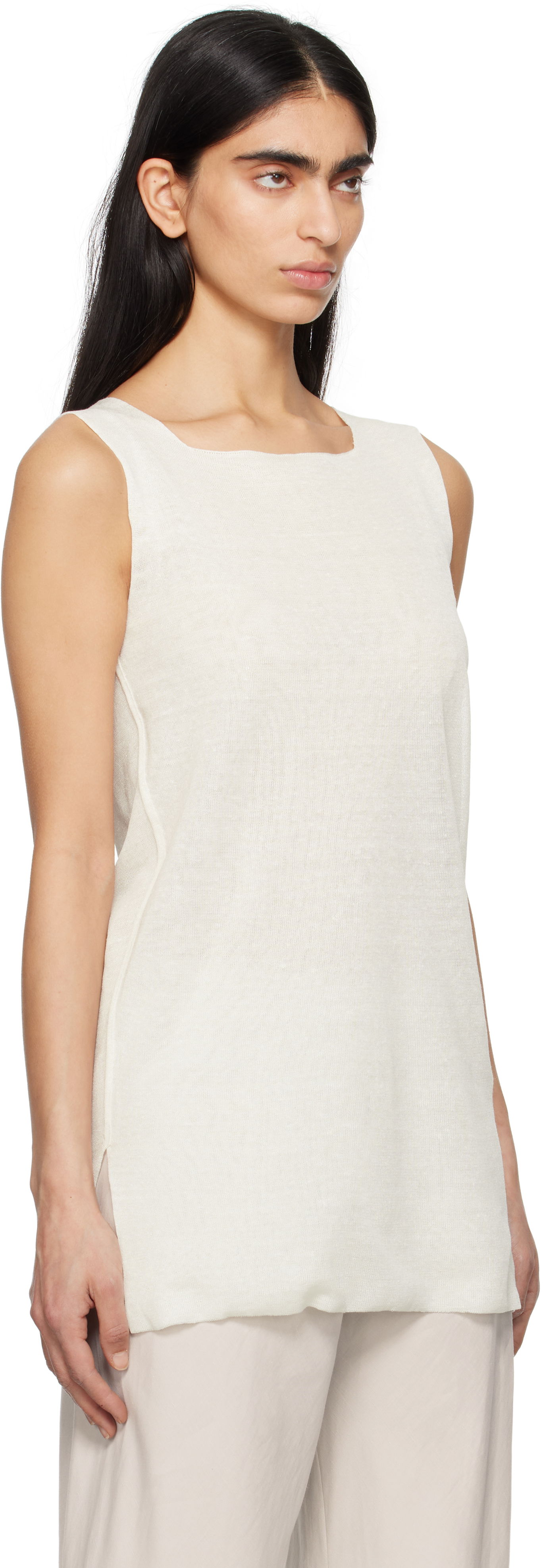 Tankkitoppi The Row The Row Jaylen Square Neck Tank Top Valkoinen | 8682-Y889, 1