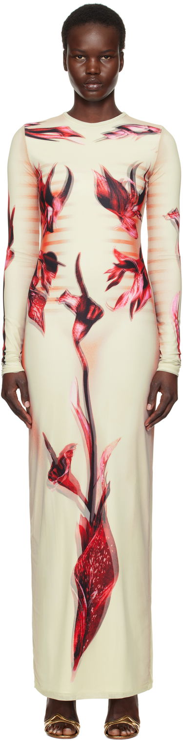 Mekko Jean Paul Gaultier Jean Paul Gaultier 'The Flower Body Morphing Marinière' Maxi Dress Beige | 25/33-F-RO371-T581-422030, 0