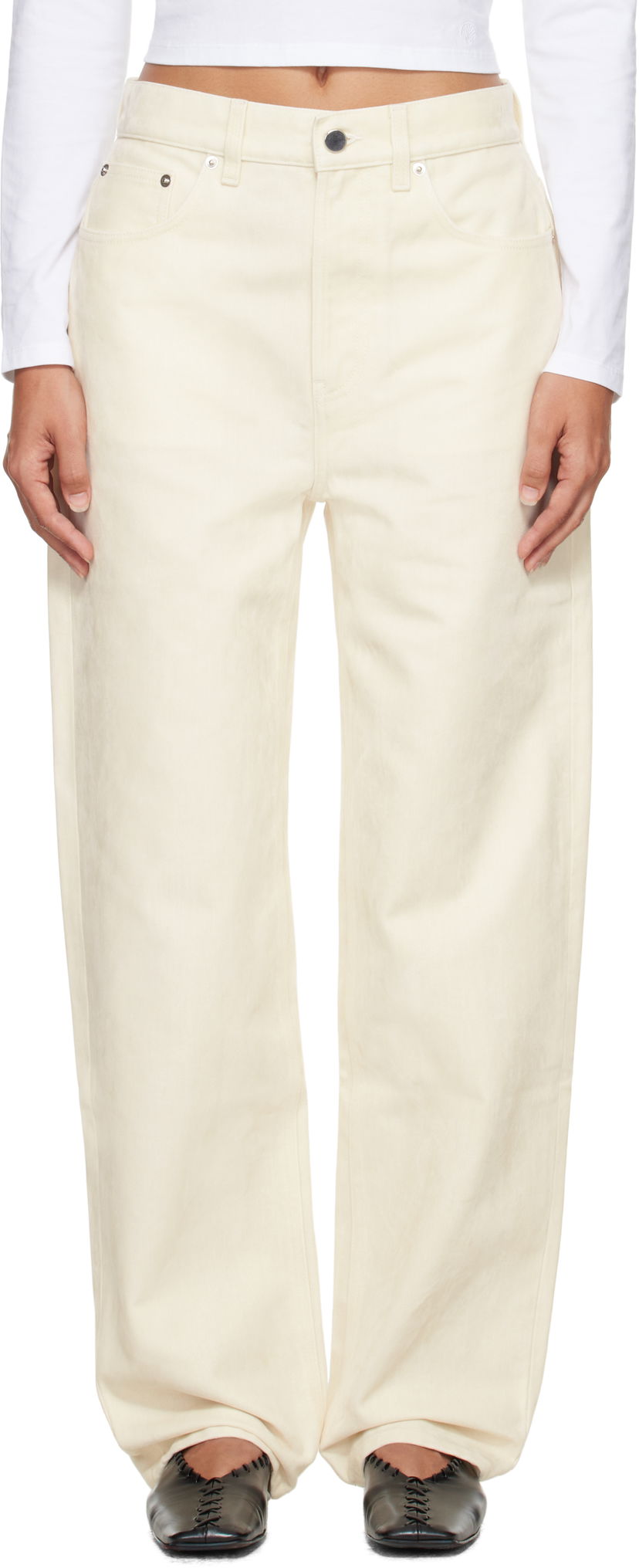 Jeans Loulou de Saison Loulou de Saison Asmar Velvet Jeans Valkoinen | ASMAR