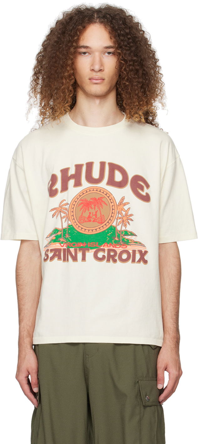 T-paita Rhude 'Saint-Croix' T-Shirt "Off-White" Valkoinen | RHPS24TT11012611