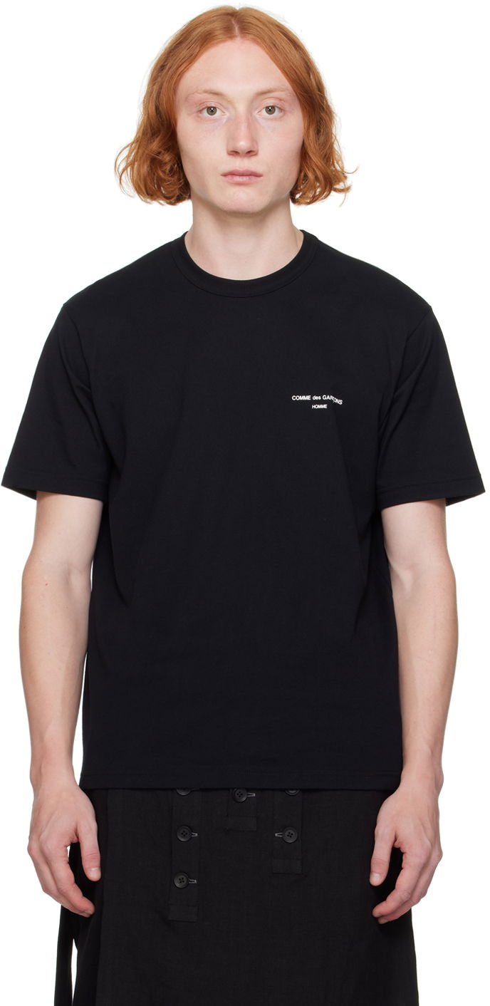 T-paita Comme des Garçons Homme Black Printed Logo T-Shirt Musta | HN-T101-051