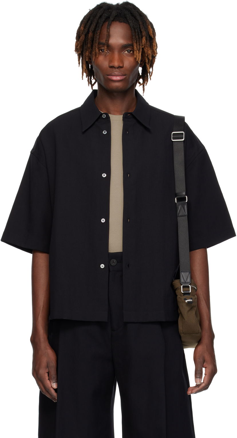 Paita Studio Nicholson Studio Nicholson Sanko Boxy Shirt Musta | SANKO SNM - 1267