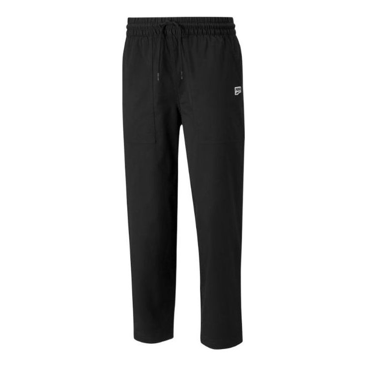 Housut Puma Downtown Twill Tapered Pants Musta | 535396-01