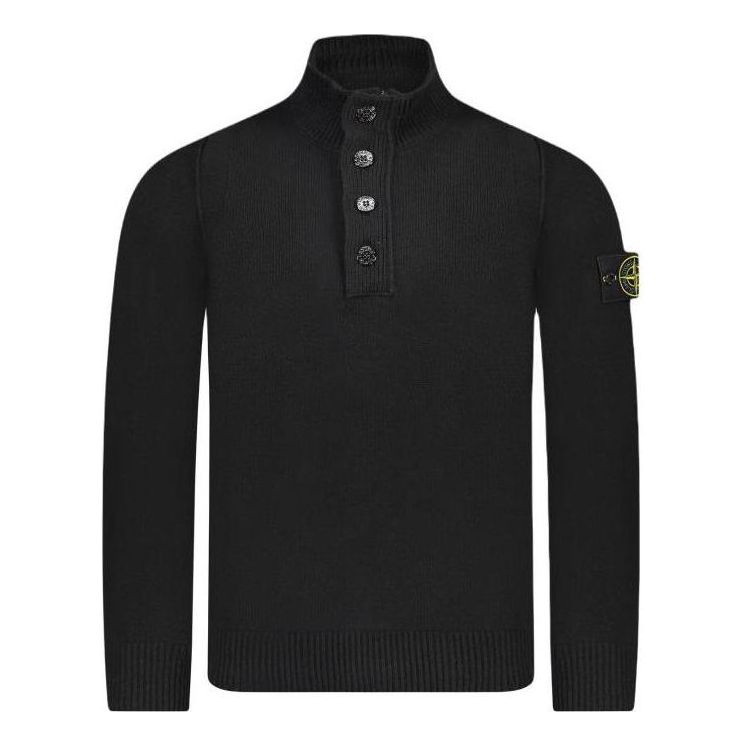 Villapaita Stone Island Stone Island High Neck Patch Knit Musta | 7915540A3-A0029