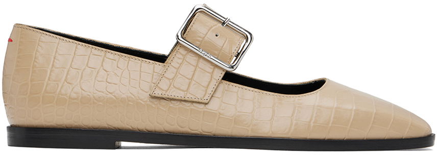 Kengänhoito Aeyde Aeyde Sunny Buckle Ballerina Flats Beige | A11-FL-GRZS15FL127-FW24-957-065, 0