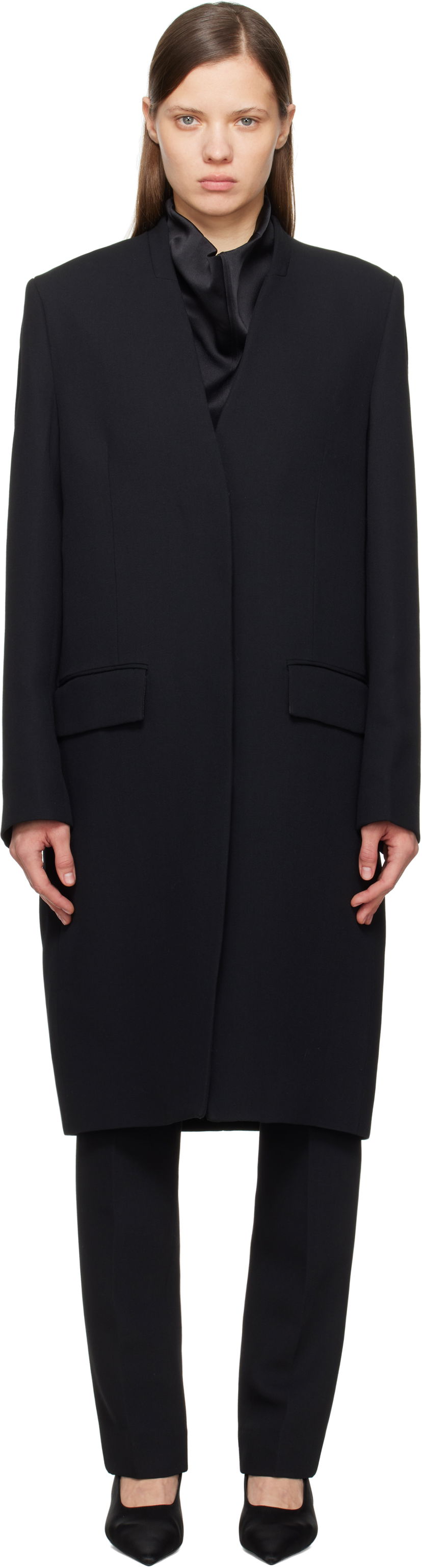 Trenssitakki TOTEME TOTEME Deep Pleat Coat Musta | 251-WRO4312-FB0336