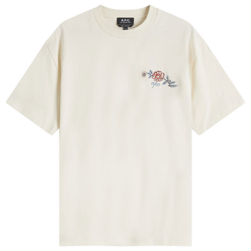 T-paita A.P.C. A.P.C. Men's Oscar Floral T-Shirt Beige | COGCK-H26511-AAD