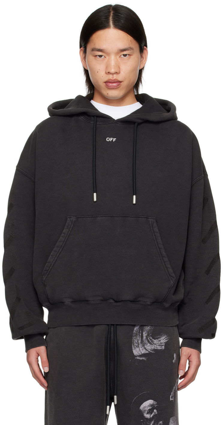 Huppari Off-White Black S.Matthew Over Hoodie Musta | OMBB118C99FLE0021077