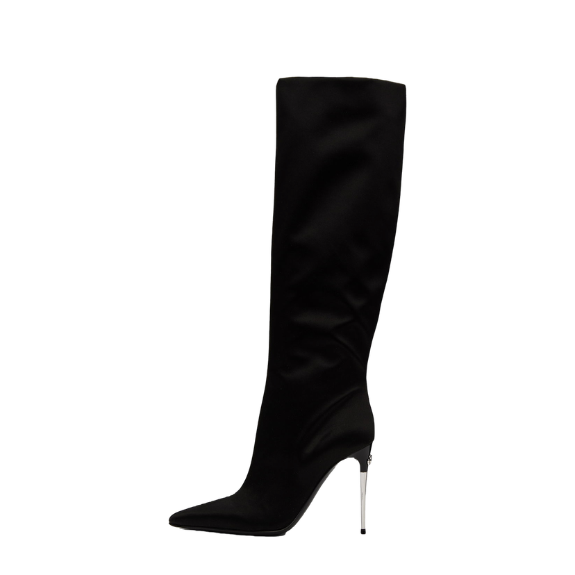 Tennarit ja kengät Dolce & Gabbana Tall Satin Boots Musta | CU1126 A7630