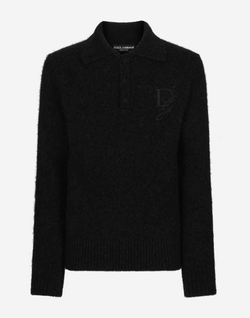 Poolopaita Dolce & Gabbana Polo-shirt Long-sleeved Embroidered Logo Harmaa | GXZ48ZJFMIMN1254