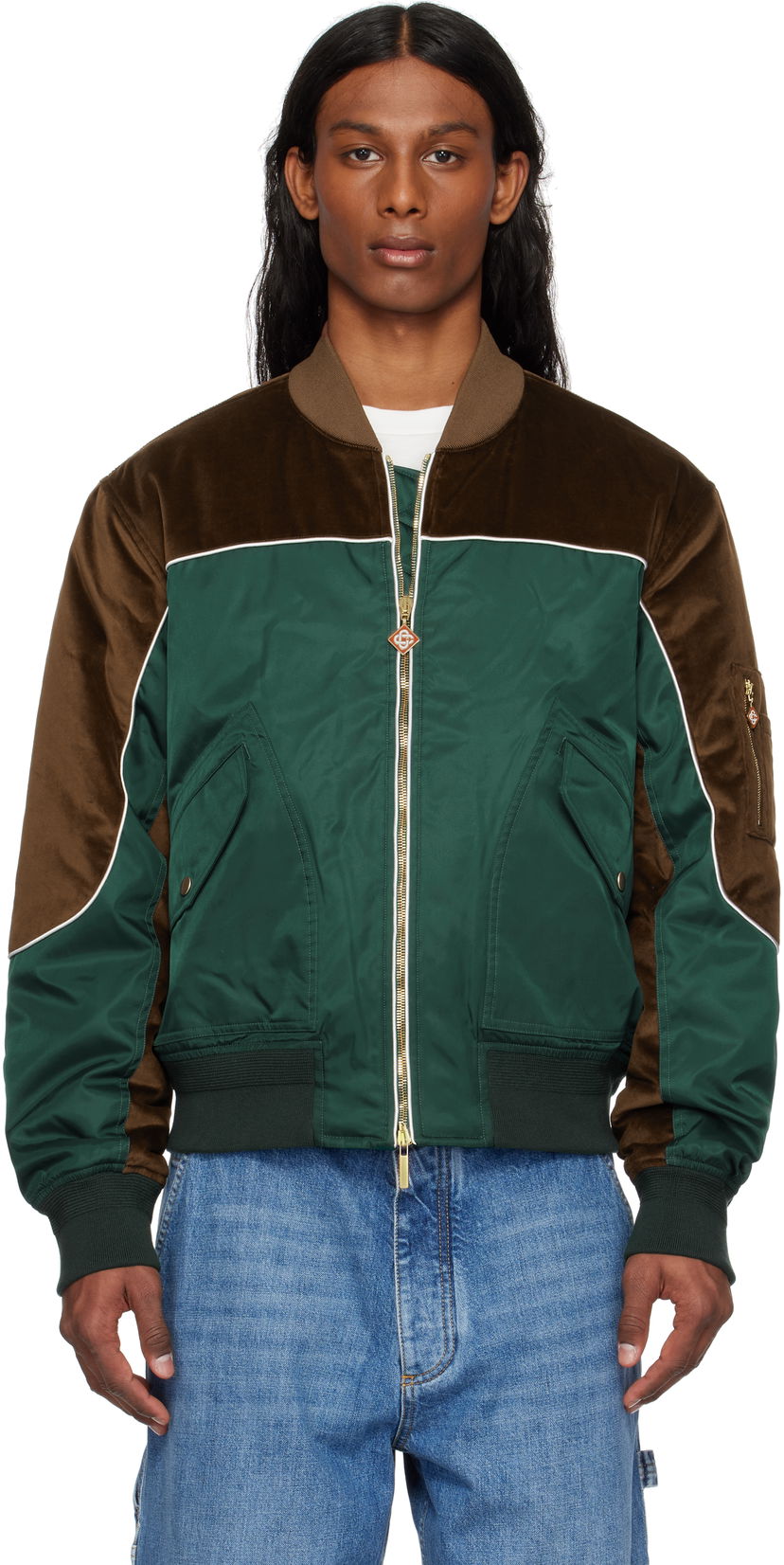 Bomber-takki Casablanca Casablanca Carseat Bomber Jacket Vihreä | MS25-OT-171-01