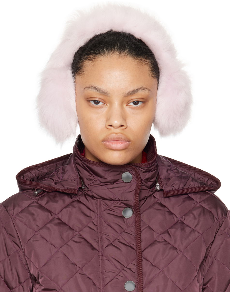 Pipo Burberry Sheep Leather Shearling Ear Warmers Vaaleanpunainen | 8079509, 0