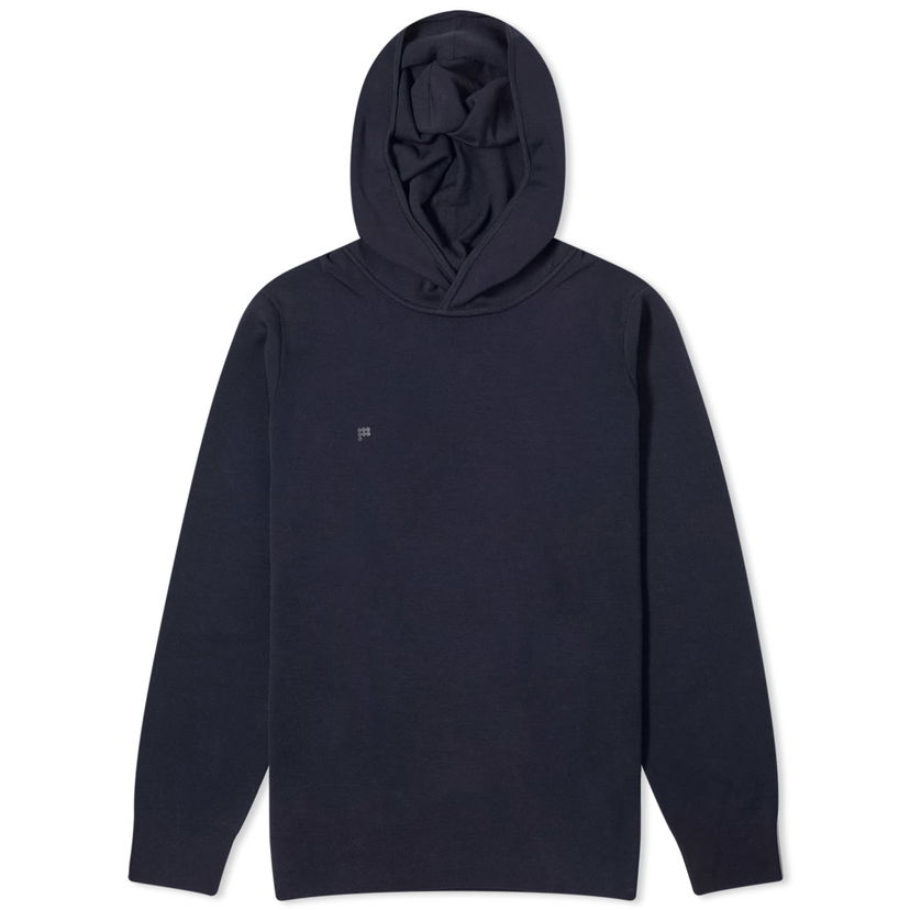 Huppari PANGAIA Pangaia Regenerative Merino Knit Slim Fit Hoodie, Size Small Tummansininen | 100012738672