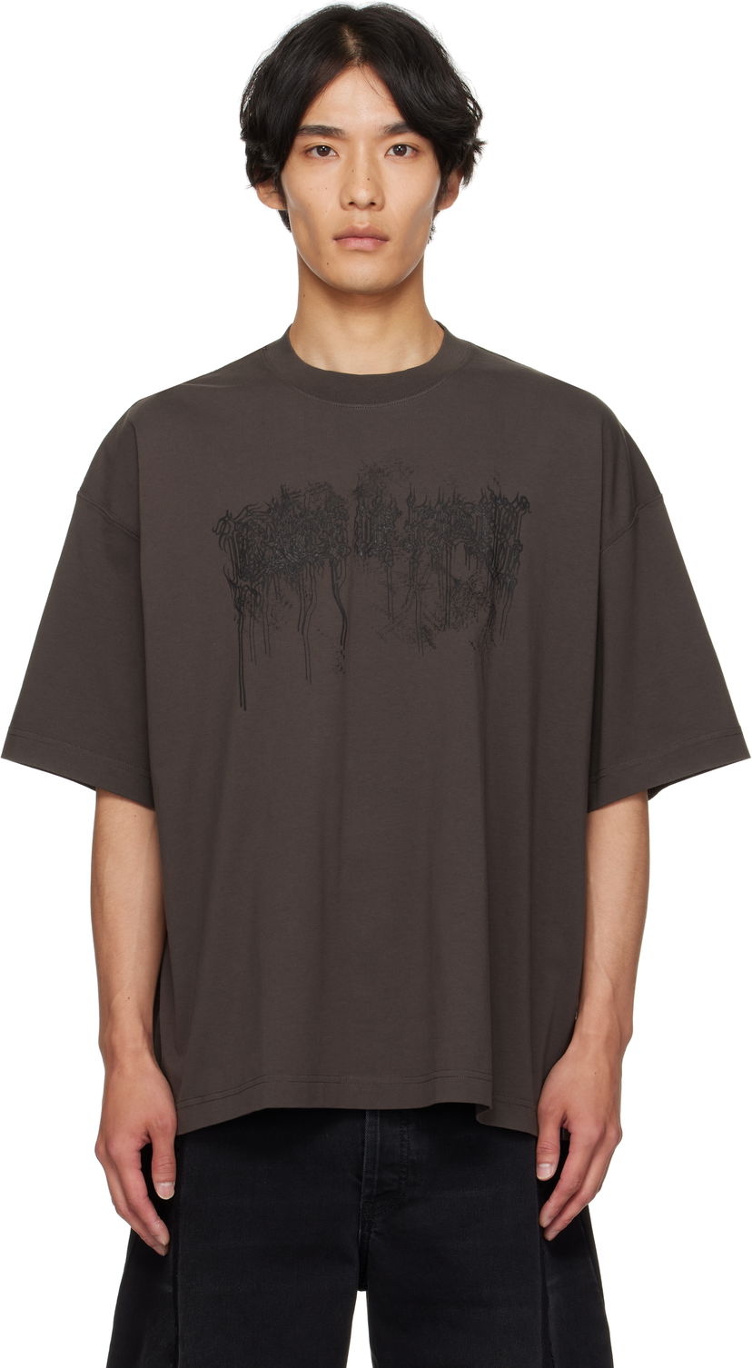 T-paita VETEMENTS Vetements Cradle of Filth Double Dripping Logo T-Shirt Ruskea | UCF76TR450C