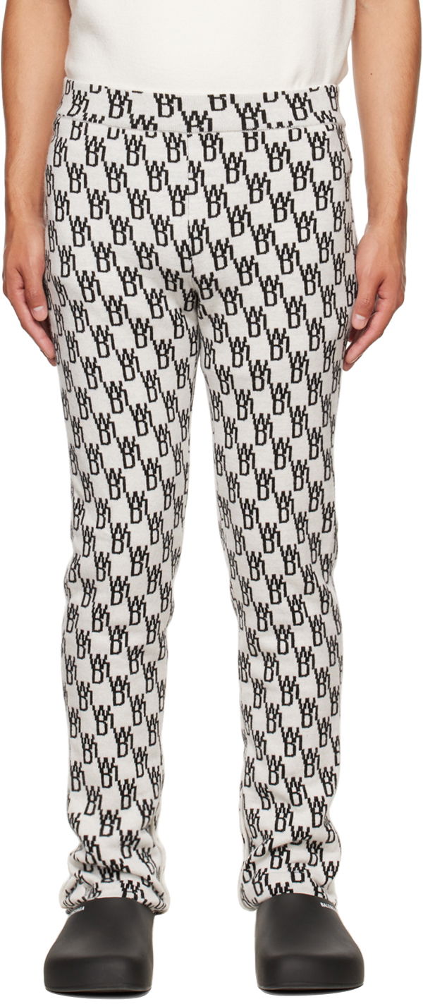 Housut We11done We11done Jacquard Lounge Pants Valkoinen | WD-KP9-20-096-W-IV