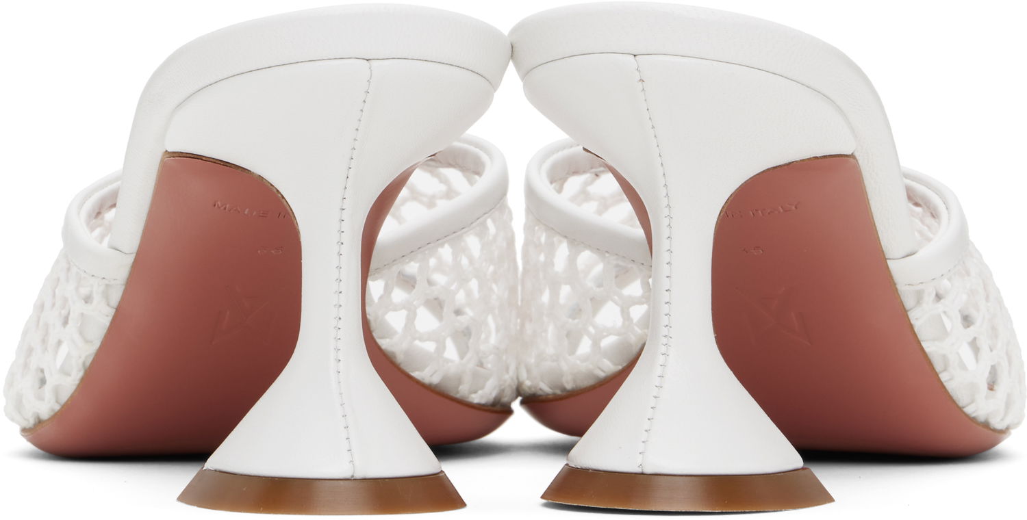 Kengänhoito Amina Muaddi Amina Muaddi Lupita Net 70 Heeled Sandals Valkoinen | LUPITA NET 70, 1