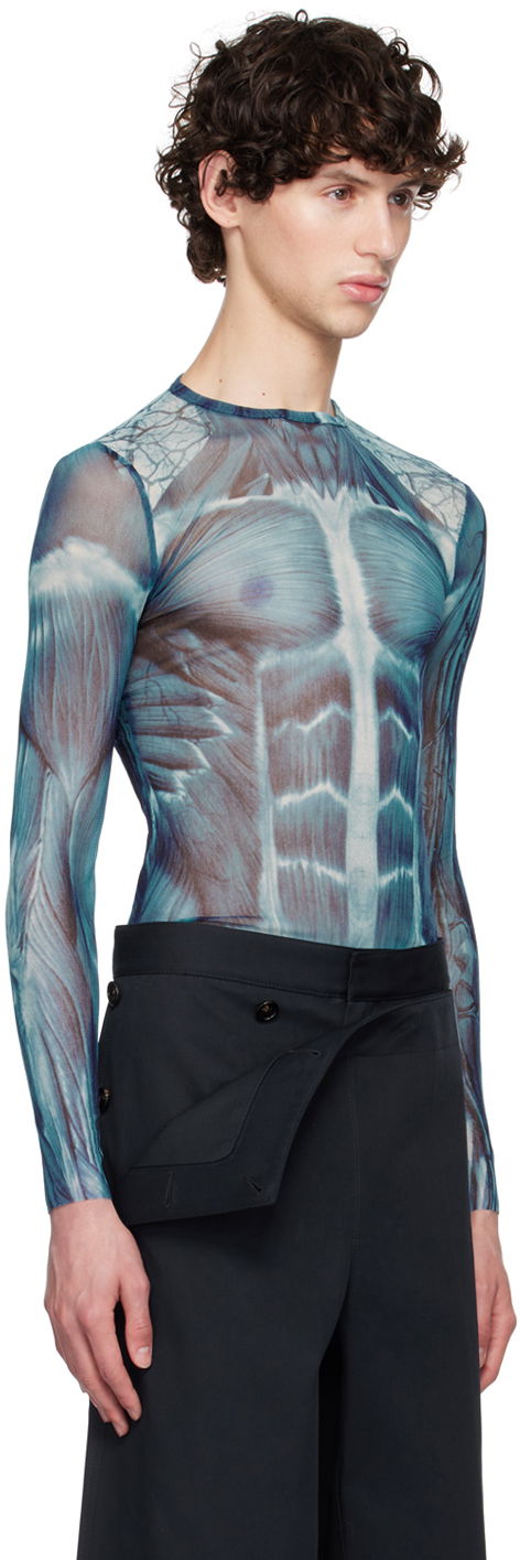 Body Jean Paul Gaultier Jean Paul Gaultier 'The Écorché' Long Sleeve T-Shirt Sininen | 24/30-F-TO210-T554-505601, 1