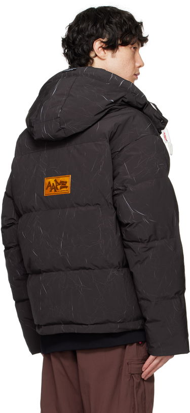 Puffer takki AAPE by A Bathing Ape AAPE by A Bathing Ape Moonface Logo Camo Hooded Down Jacket Musta | AAPDNM7665XXNBKX, 2