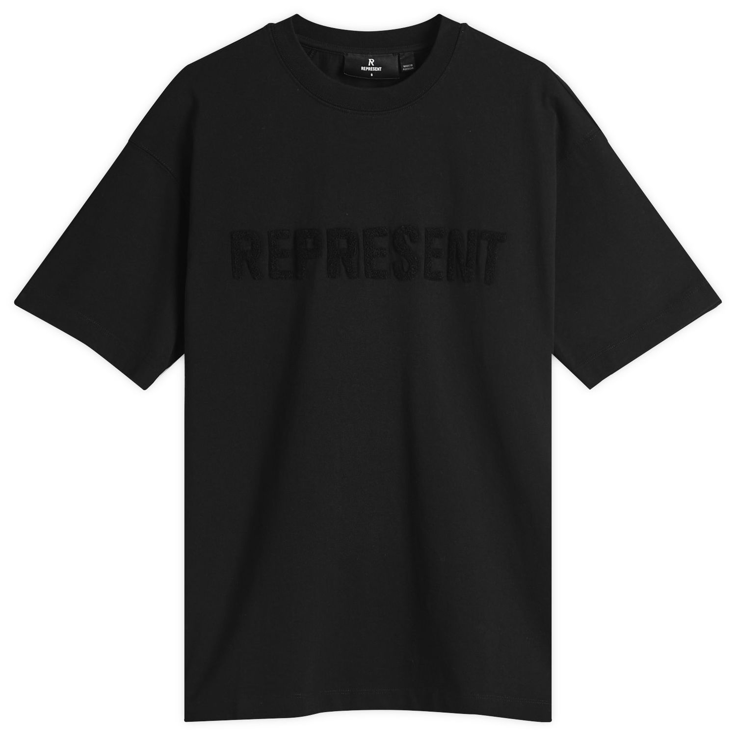 T-paita Represent Clo Boyfriend T-Shirt with Textured Logo Musta | OCW41389-01, 0