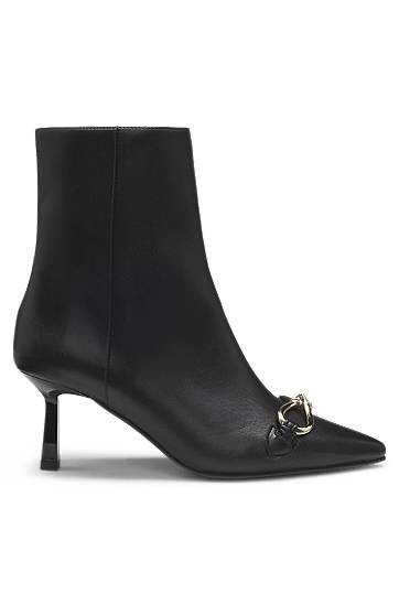 Tennarit ja kengät BOSS Faux-leather boots with hardware trim and 7cm heel Musta | 50552728, 1