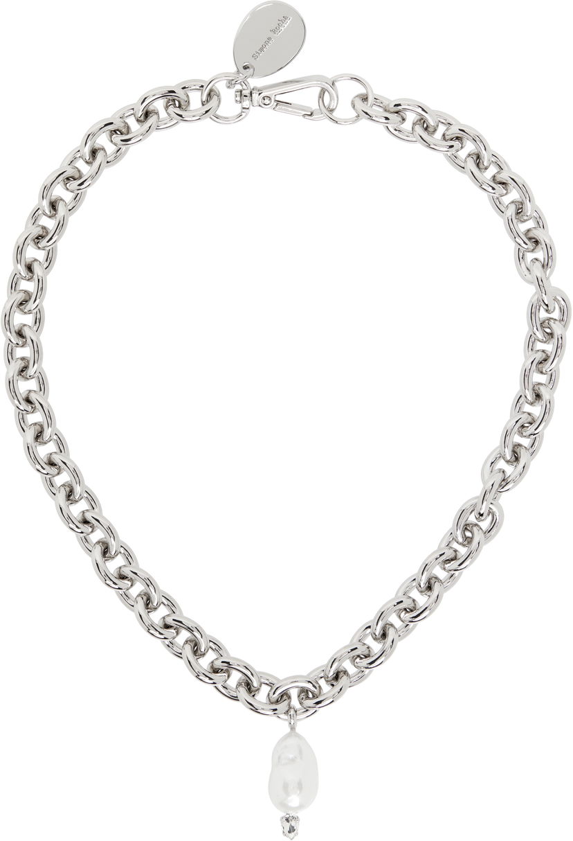 Kaulakoru Simone Rocha Simone Rocha Pearl Pendant Chain Necklace Metallinen | NKS98 0913