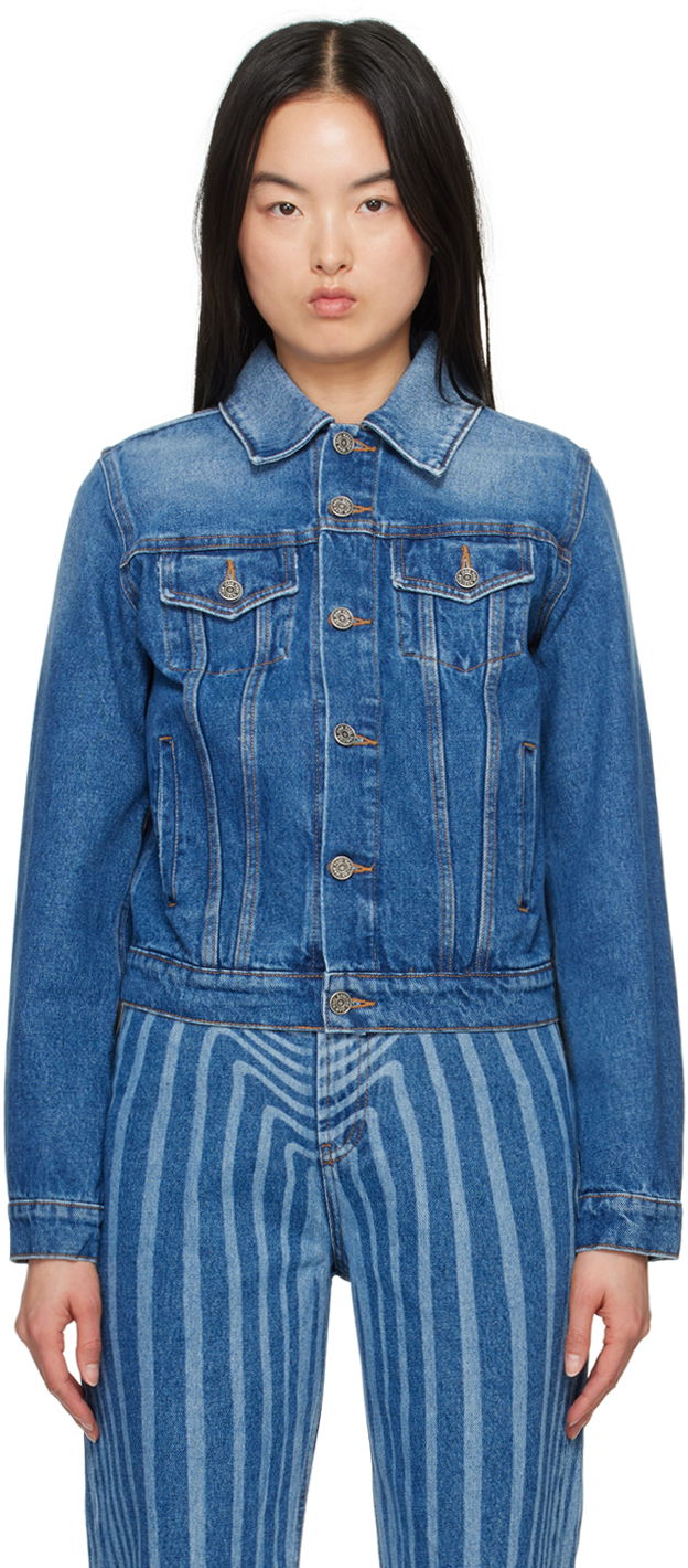 Takki Jean Paul Gaultier Gaultier Printed Denim Jacket Sininen | 24/25-U-VE040I-D013-5701