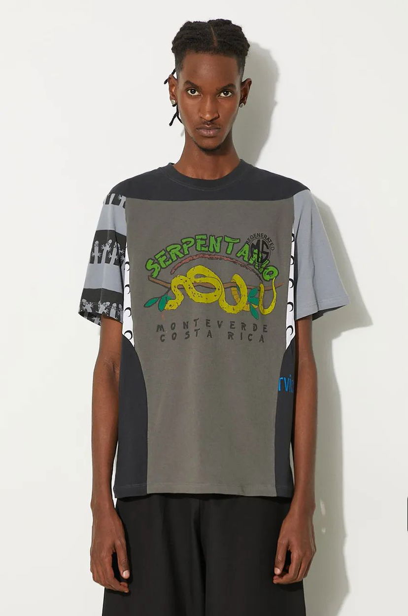 T-paita Marine Serre Regenerated Graphic Print Regular Fit T-Shirt Harmaa | MTT080A.UJER0003