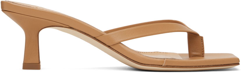 Asusteet Aeyde Aeyde Wilma Leather Toe-Post Heeled Sandals Ruskea | A11-HS-ADRS55CI-0221-717-007