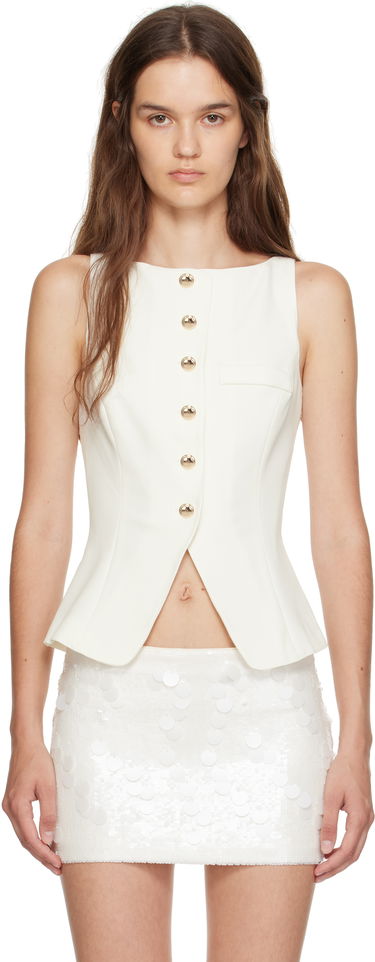Liivi GUIZIO Guizio Troyes Sleeveless Peplum Top Valkoinen | P25107W142, 0
