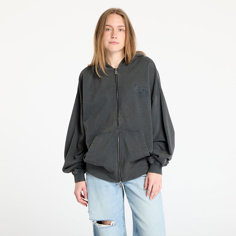 Huppari New Era New Era Chicago Bulls Washed Full Zip Hoodie Musta | 60667858