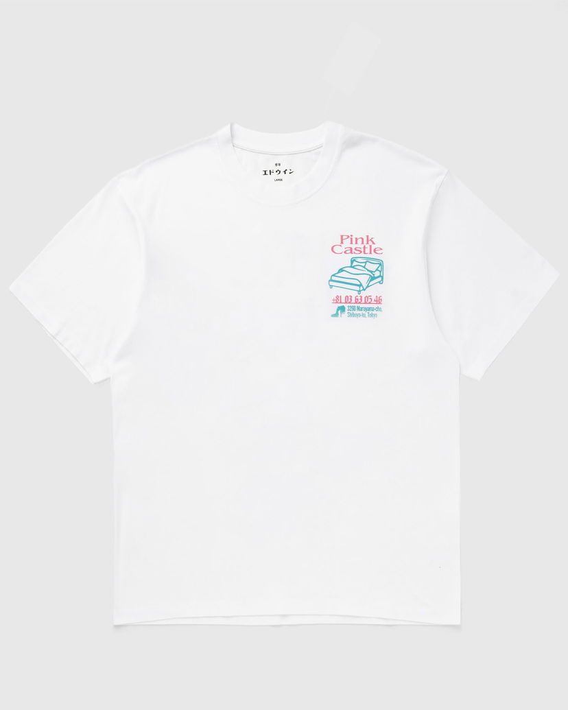 T-paita EDWIN Pink Castle Graphic T-Shirt Valkoinen | I036397-0267
