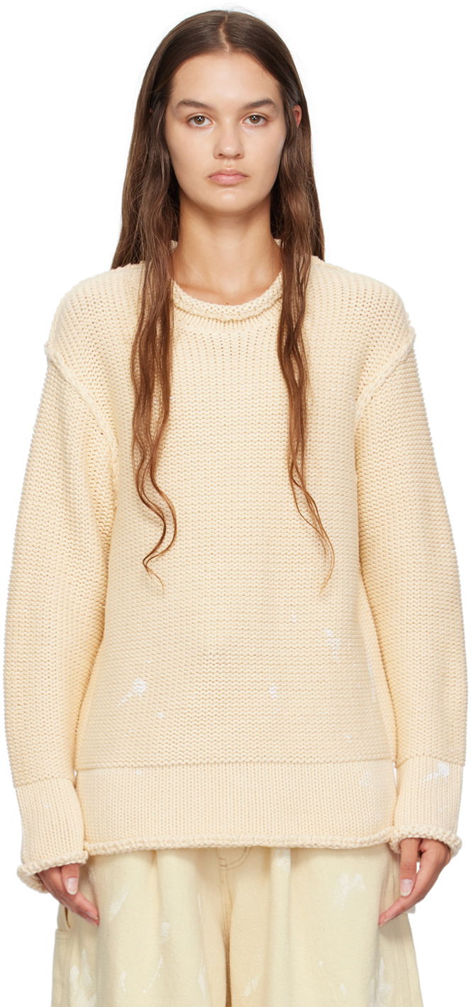 Villapaita R13 R13 Rolled Edge Knit Sweater Beige | R13WY152-Y055B