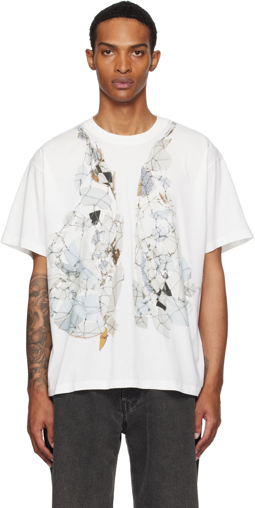T-paita Maison Margiela MM6 Maison Margiela Printed T-Shirt Valkoinen | SH0GC0056 S24312