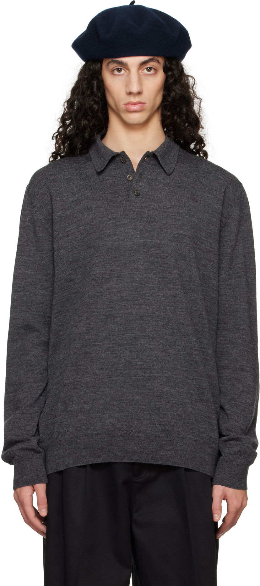 Villapaita Maison Margiela Maison Margiela Wool Polo Harmaa | S50GL0061 M13098