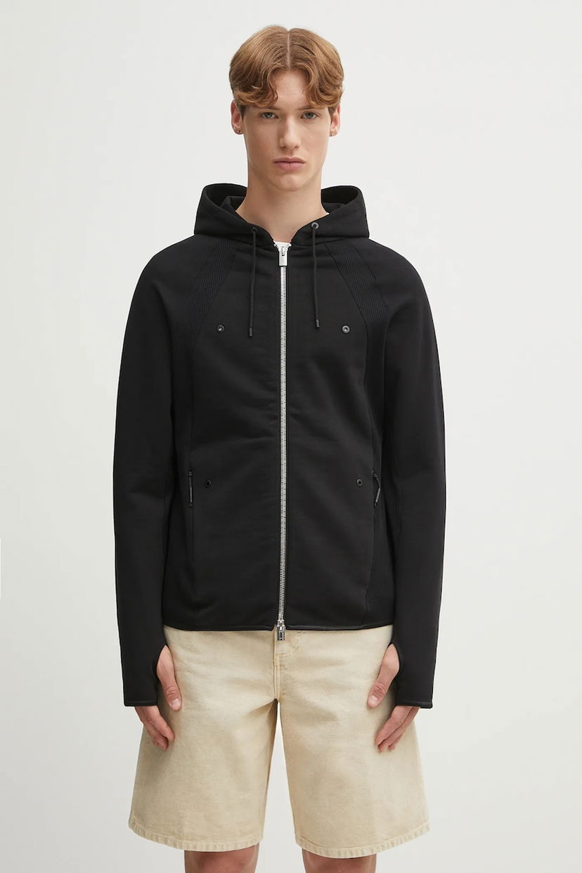 Huppari HELIOT EMIL Heliot Emil Hooded Zip-Up Jacket Musta | PREAW25.M.08.079.BLK01