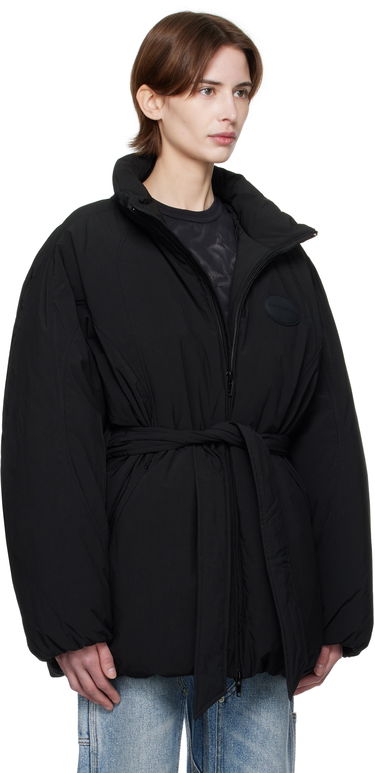 Puffer takki Alexander Wang Alexander Wang Dome Logo Patch Down Jacket Musta | 1WC1253280, 1