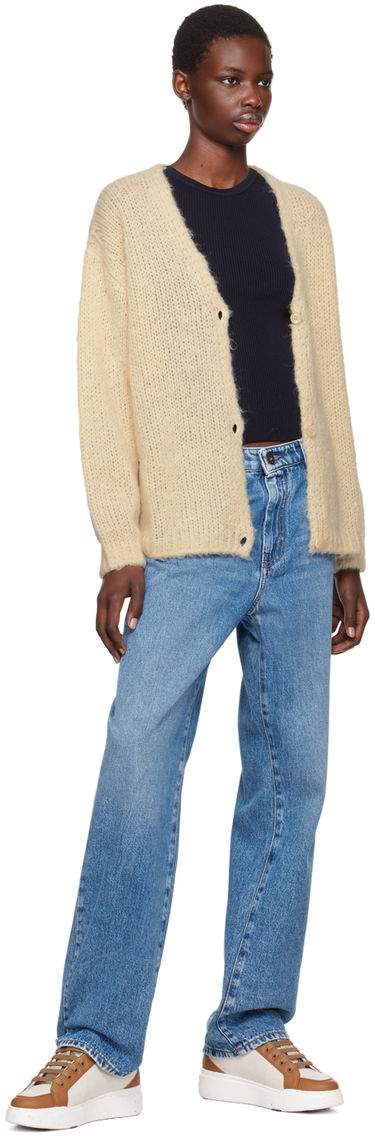 Villapaita Max Mara Max Mara Women's Arduino Knit Cardigan Beige | 2425346011600, 3