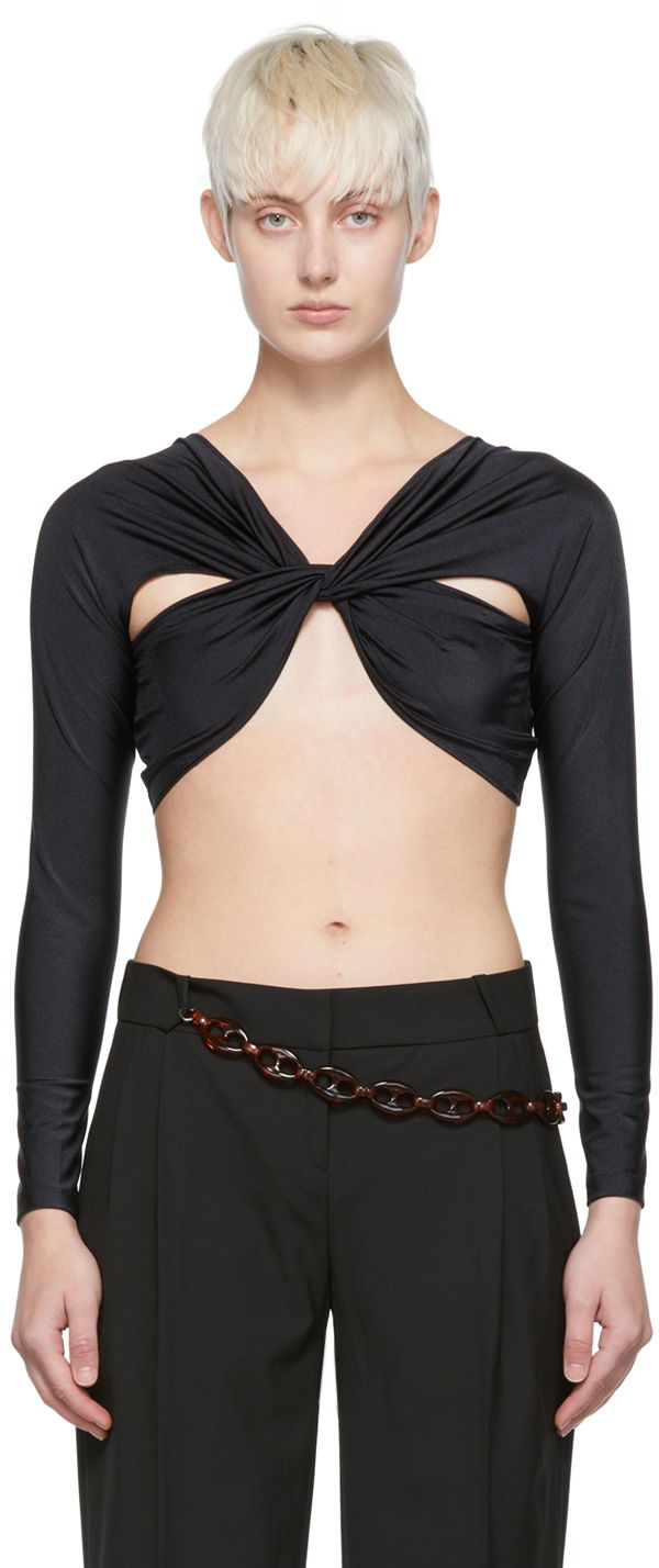 Crop top Coperni Coperni Twist Nylon Crop Top Musta | COPS22JS38545