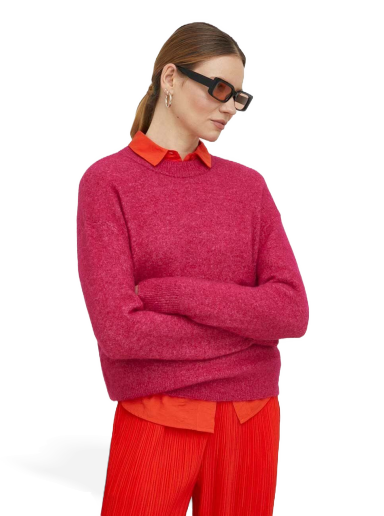 Villapaita Samsoe Samsoe Anour O-neck Sweater Vaaleanpunainen | F18422025